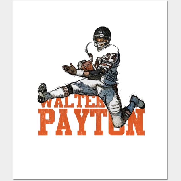 Walter Payton Chicago Legendary Running Back Wall Art by Buya_Hamkac